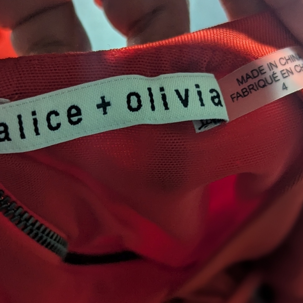 Alice + Olivia Red Long Sleeve Dress - Picture 5 of 5